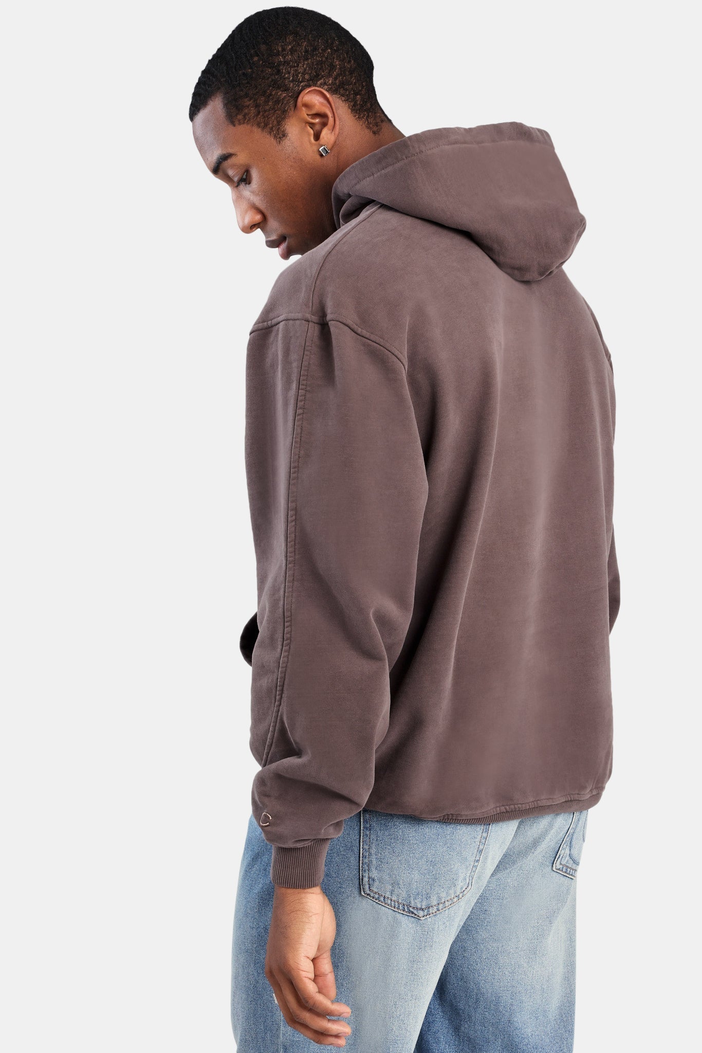 Oversized AmalfiGold Text Hoodie - Chocolate