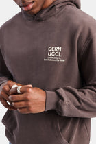 Oversized AmalfiGold Text Hoodie - Chocolate
