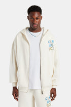 AmalfiGold Letter Rhinestone Zip Through Hoodie - Off White