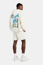 AmalfiGold Letter Rhinestone Zip Through Hoodie & Short Set - Off White