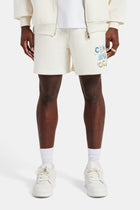 AmalfiGold Relaxed Letter Rhinestone Shorts - Off White