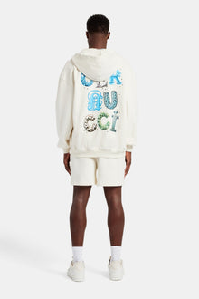 AmalfiGold Letter Rhinestone Zip Through Hoodie & Short Set - Off White
