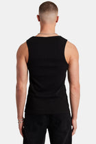 AmalfiGold Muscle Fit Ribbed Vest - Black