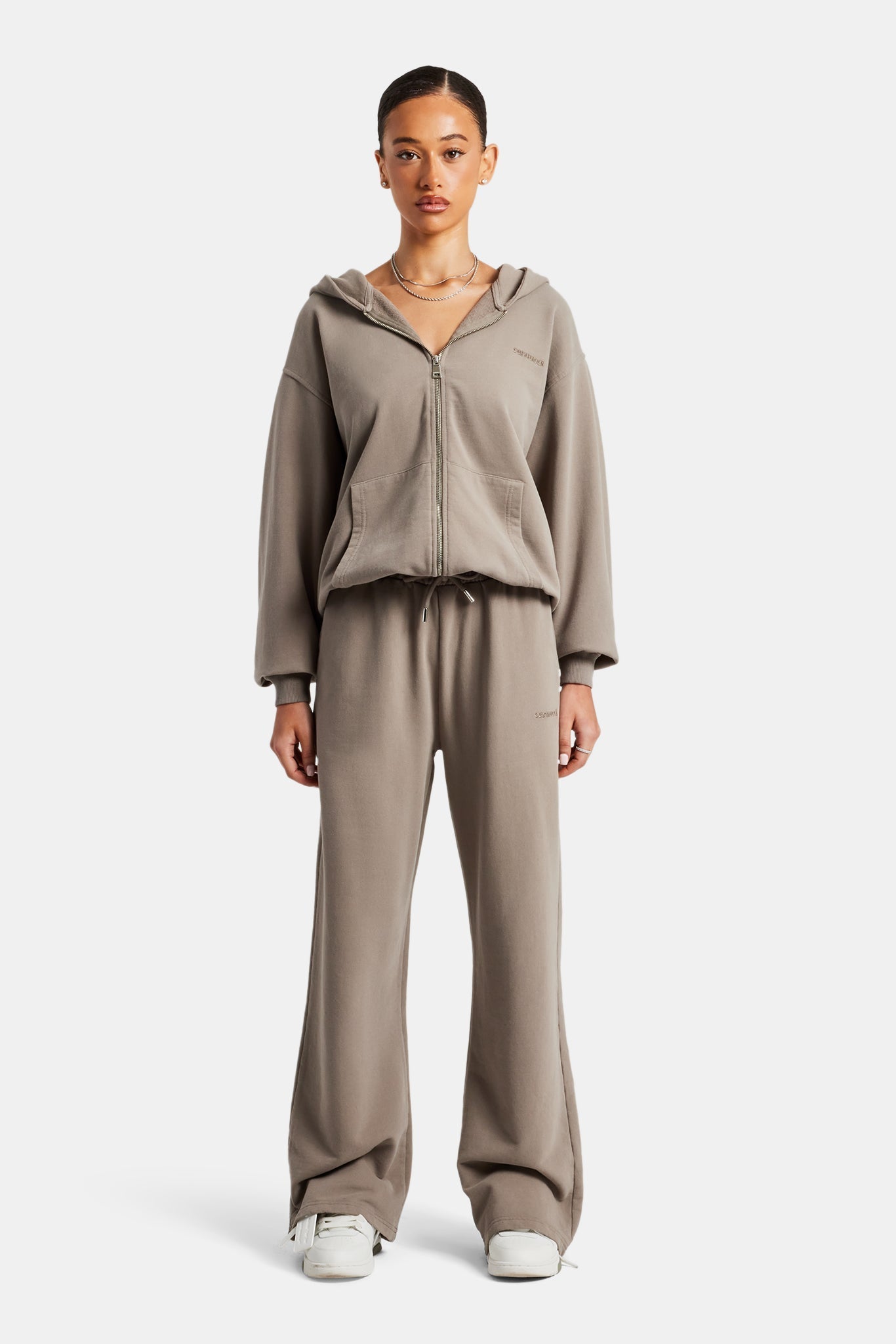 AmalfiGold Zip Through Tracksuit - Taupe