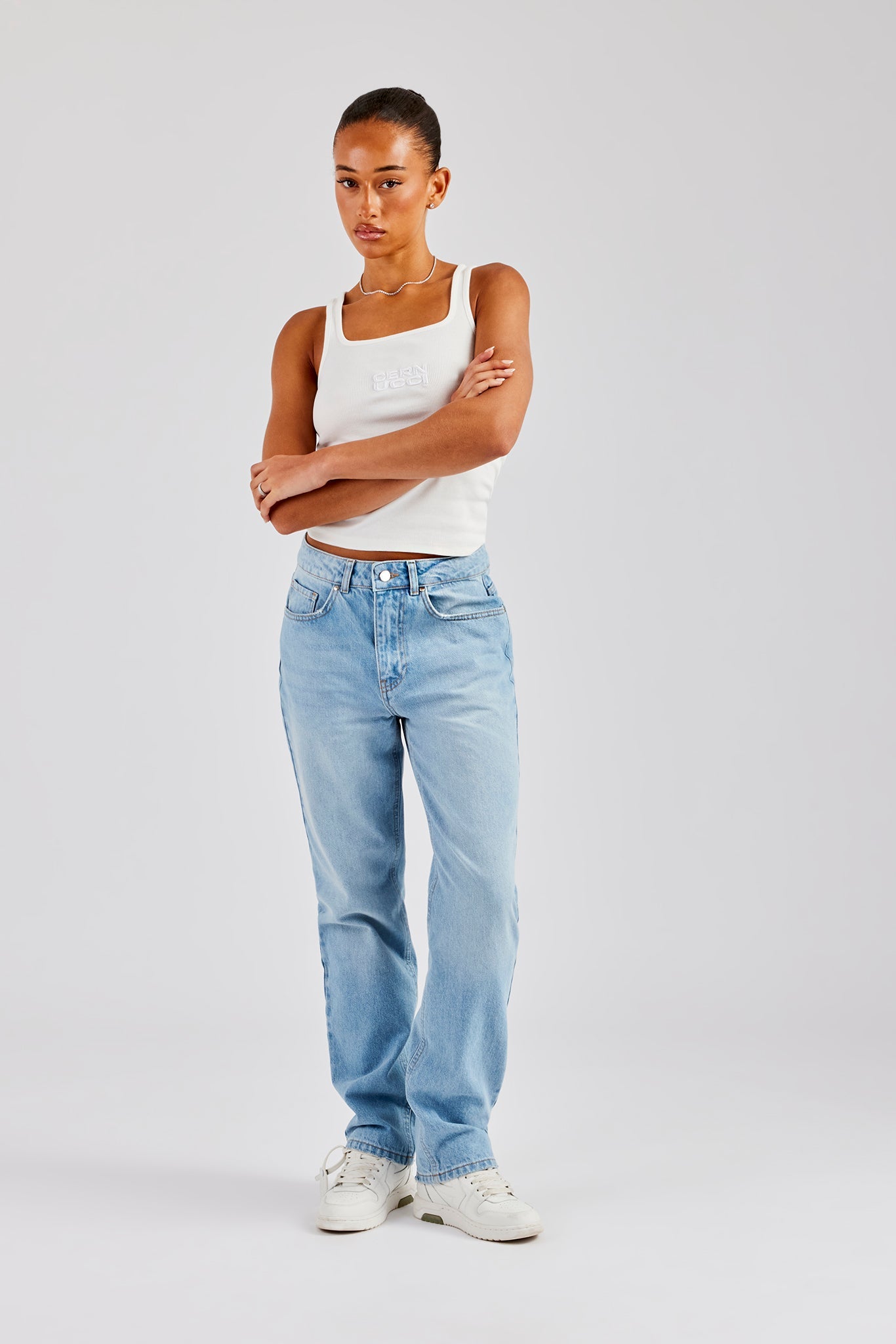 Ladies Straight Leg Jeans  - Light Blue