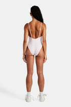 Womens Rhinestone Low Back Swimsuit - Pink