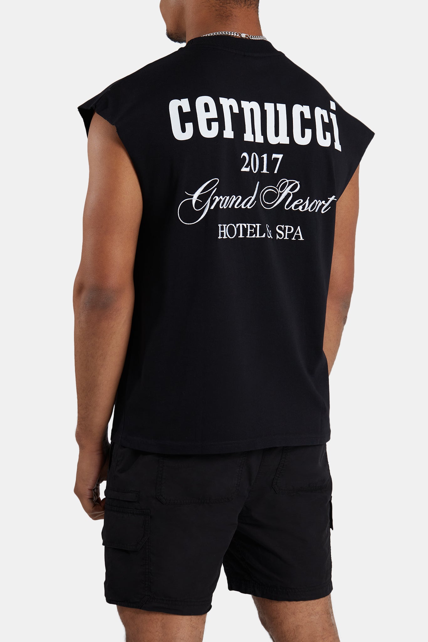 AmalfiGold Grand Resort Oversized Tank - Black