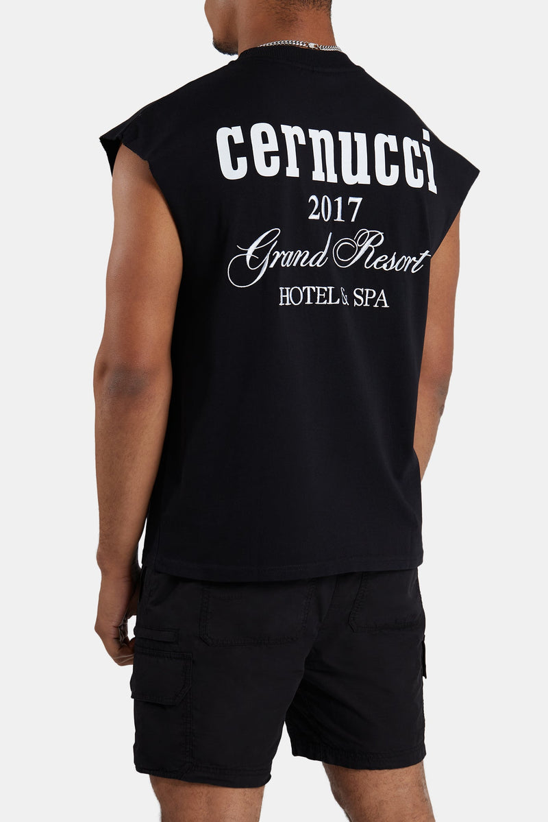 AmalfiGold Grand Resort Oversized Tank - Black