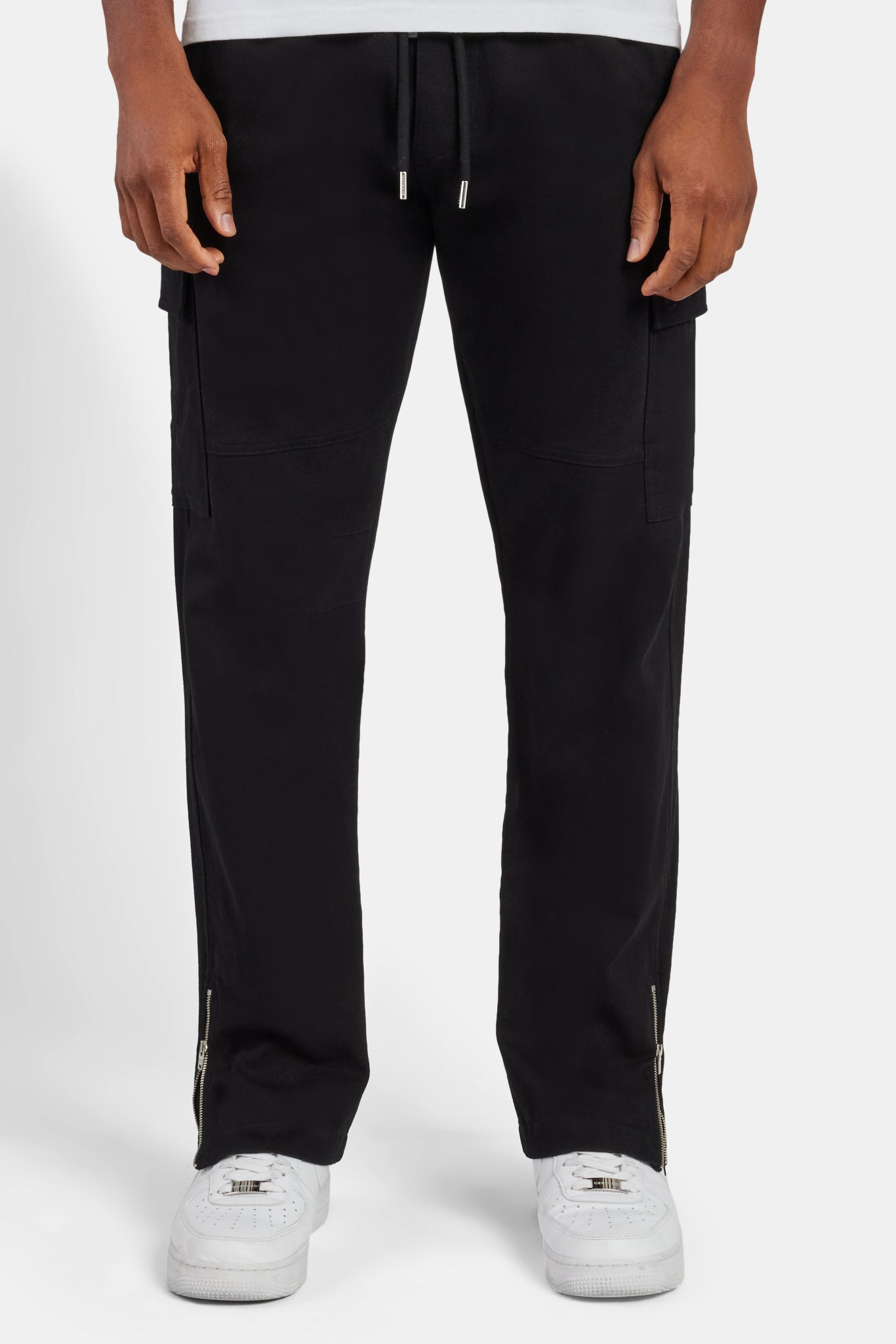 Zip Hem Cargo Trouser - Black