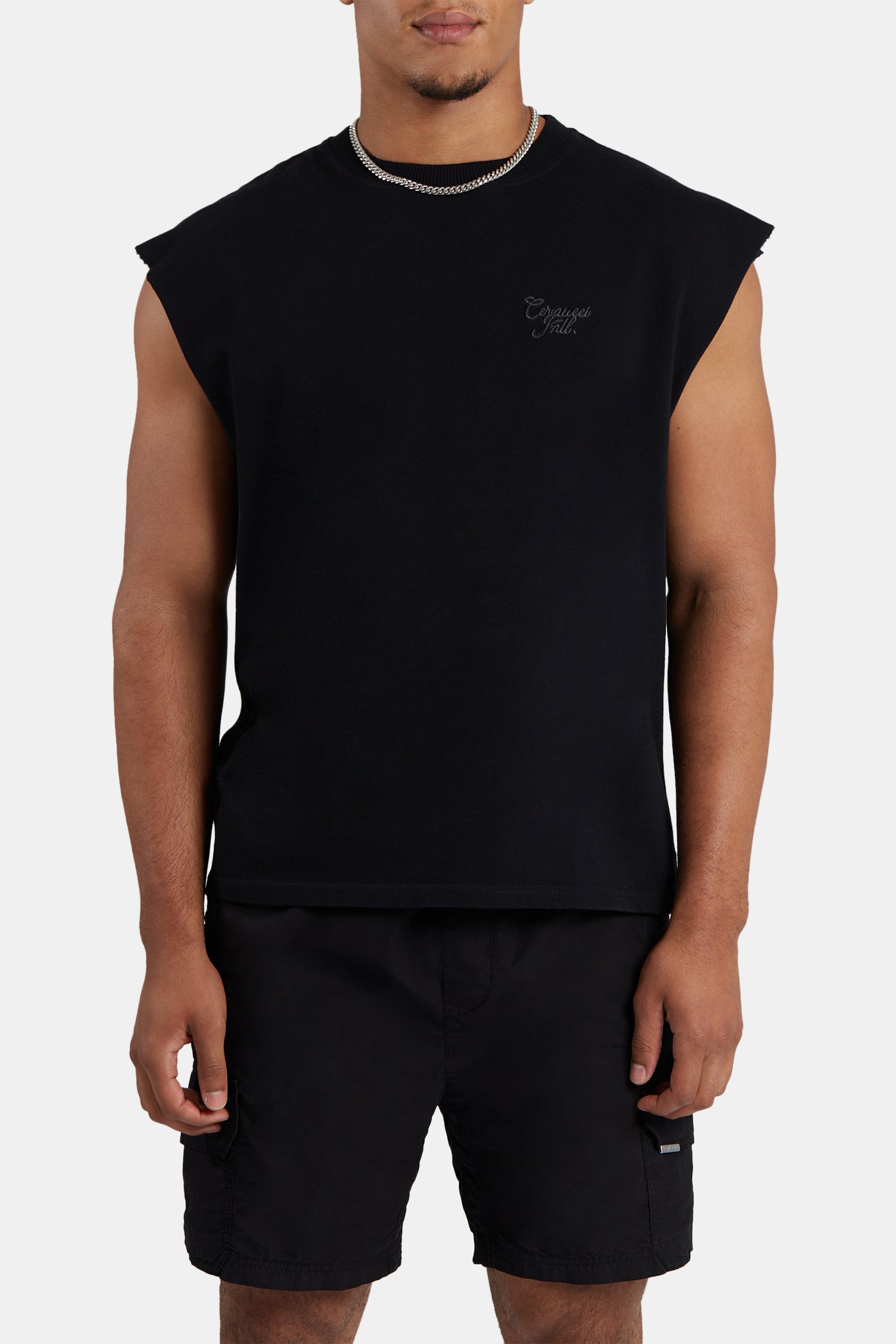 AmalfiGold International Embroidered Oversized Tank - Black