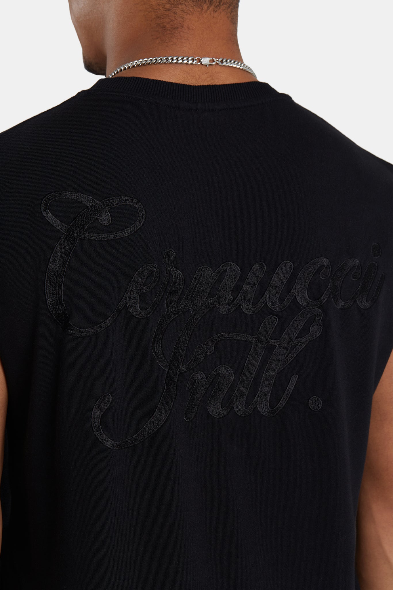 AmalfiGold International Embroidered Oversized Tank - Black
