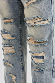 Washed Distressed Relaxed Jean - Antique Wash