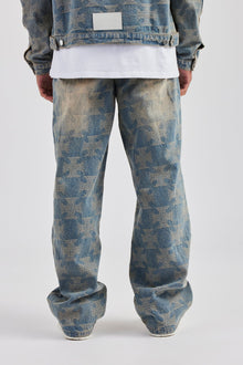 Etched Baggy Fit Jean - Antique Wash