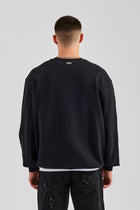 AmalfiGold Embroidered Oversized Sweatshirt - Black