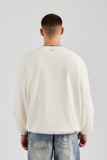 AmalfiGold Embroidered Oversized Sweatshirt - Off White