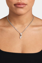 Iced Mini Bubble Pendant & Micro Cuban Chain - White