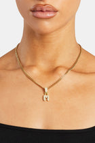 Iced Mini Bubble Pendant & Micro Cuban Chain - Gold