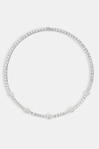 Iced Happy Face Tennis Chain - White 5mm
