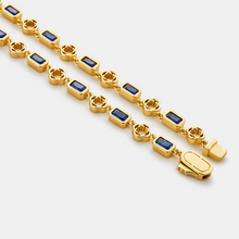 Blue Gemstone Clover Necklace (Gold)