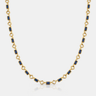 Blue Gemstone Clover Necklace (Gold)
