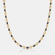 Blue Gemstone Clover Necklace (Gold)