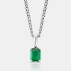 Emerald Stone Pendant (Silver)