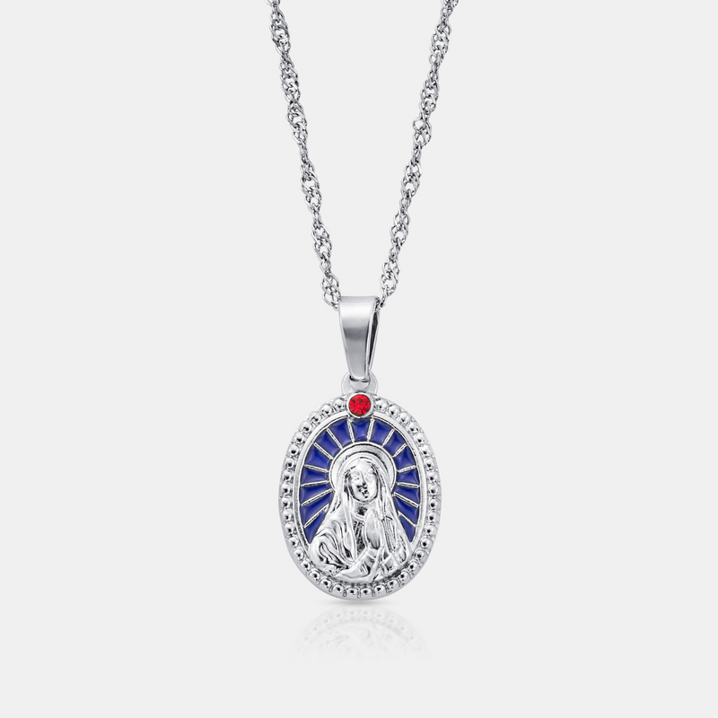 Enamel Virgin Mary (Silver)