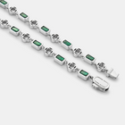Green Gemstone Clover Necklace (Silver)