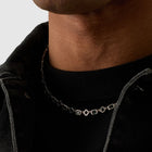 Green Gemstone Clover Necklace (Silver)