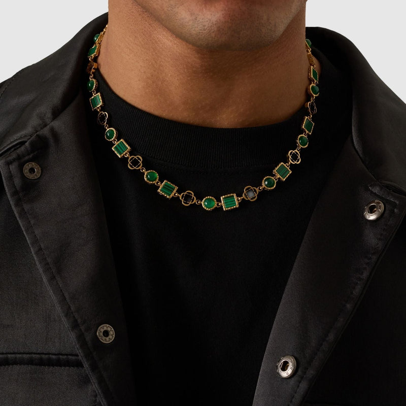 Green Quartz Gemstone Set (Gold)