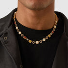 Iced Gemstone Necklace (Gold)