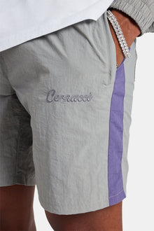AmalfiGold Panelled Nylon Relaxed Short - Charcoal