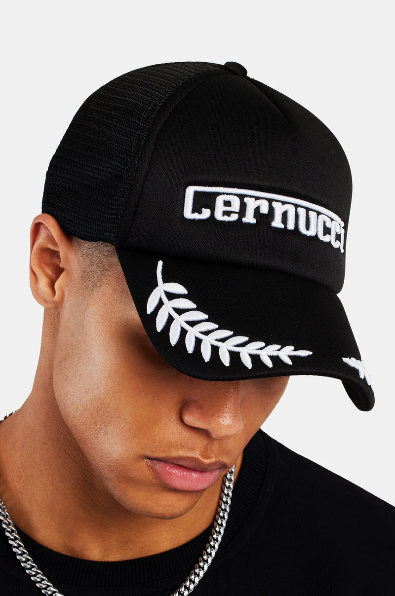 AmalfiGold Racing Trucker Hat - Black