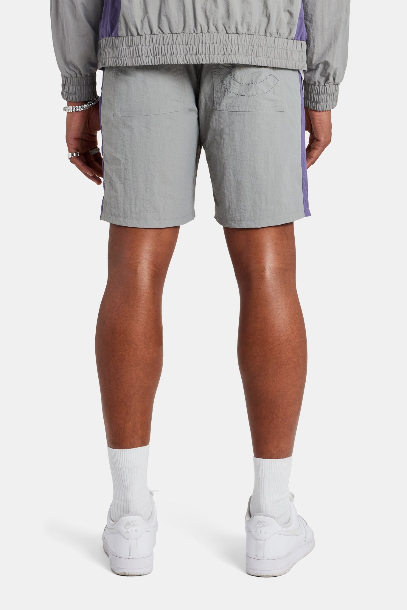 AmalfiGold Panelled Nylon Relaxed Short - Charcoal