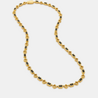 Onyx Gemstone Clover Necklace (Gold)