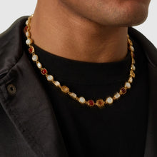Red Crystal Gemstone Necklace (Gold)