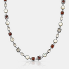Red Crystal Gemstone Necklace (Silver)