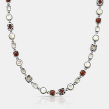 Red Crystal Gemstone Necklace (Silver)