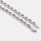Red Gemstone Clover Necklace (Silver)
