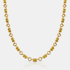 Yellow Gemstone Clover Necklace (Gold)