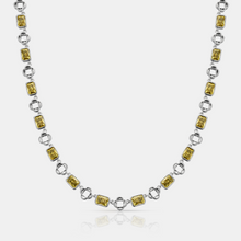 Yellow Gemstone Clover Necklace (Silver)
