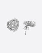 BAGUETTE HEART EARRINGS. - WHITE GOLD