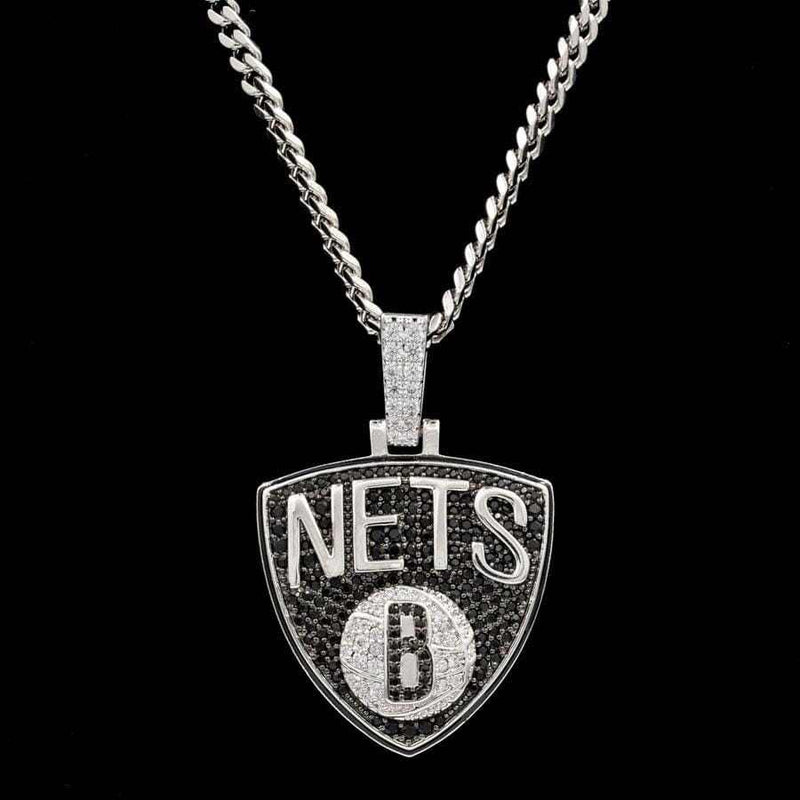 Brooklyn Nets Pendant in White Gold