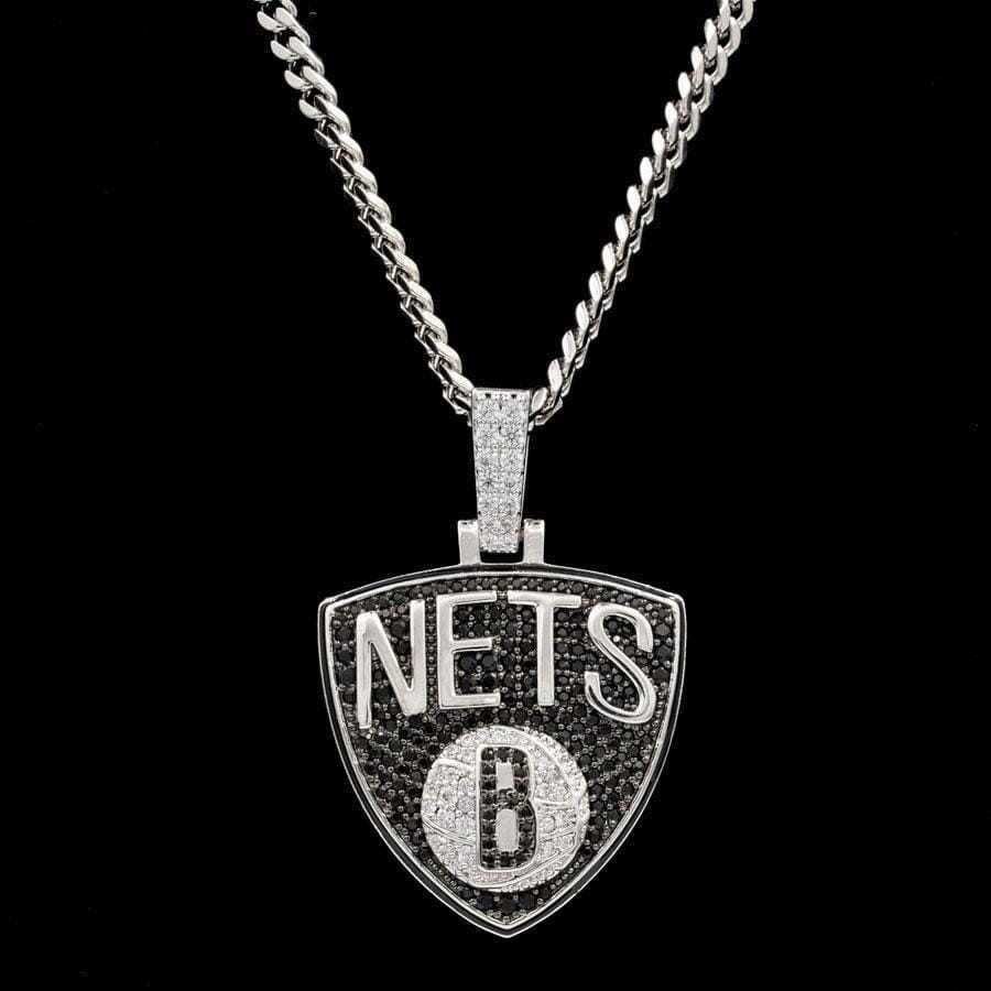 Brooklyn Nets Pendant in White Gold