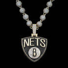 Brooklyn Nets Pendant in Yellow Gold