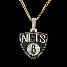 Brooklyn Nets Pendant in Yellow Gold