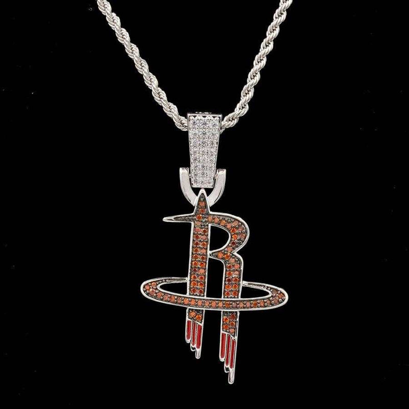 Houston Rockets Pendant in White Gold