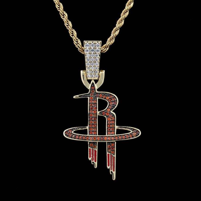 Houston Rockets Pendant in Yellow Gold